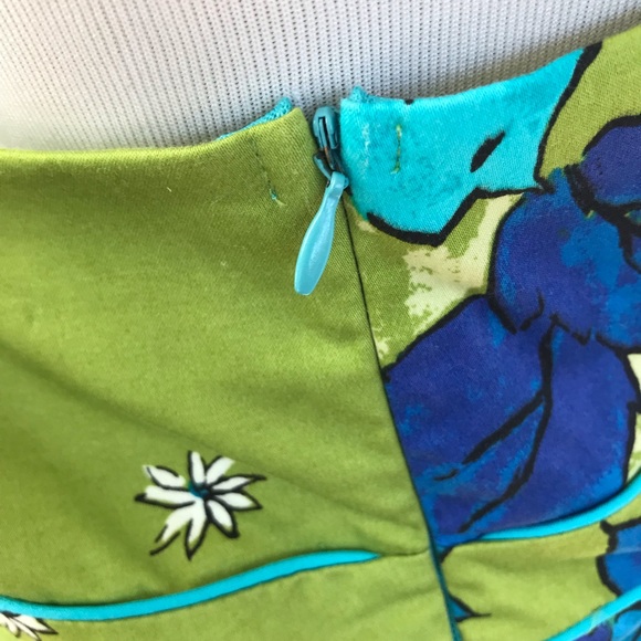 Gorgeous Ombre Turquoise, Blue And Green Floral Halter Dress - Picture 7 of 14